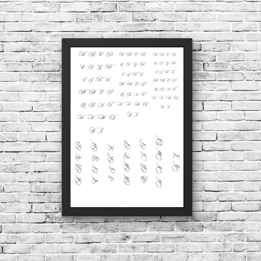 Swirly Initials/Letters | Flash Sheets Instant Download